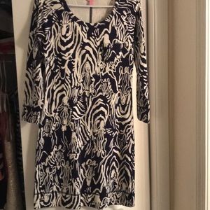 Lilly Pulitzer zebra bodycon dress in navy